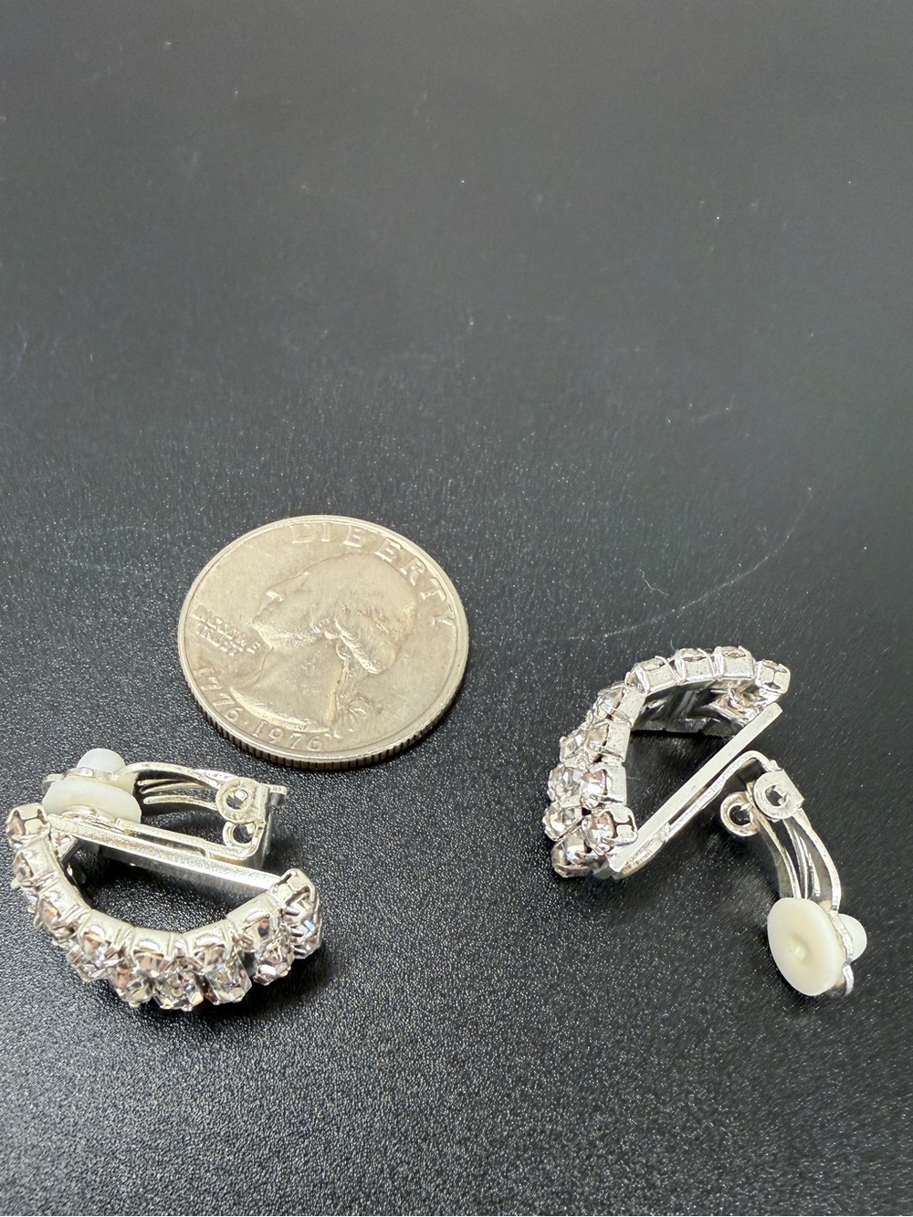 Lightweight Clear Crystal Earrings - Clip-on Style - Picture 4 of 4